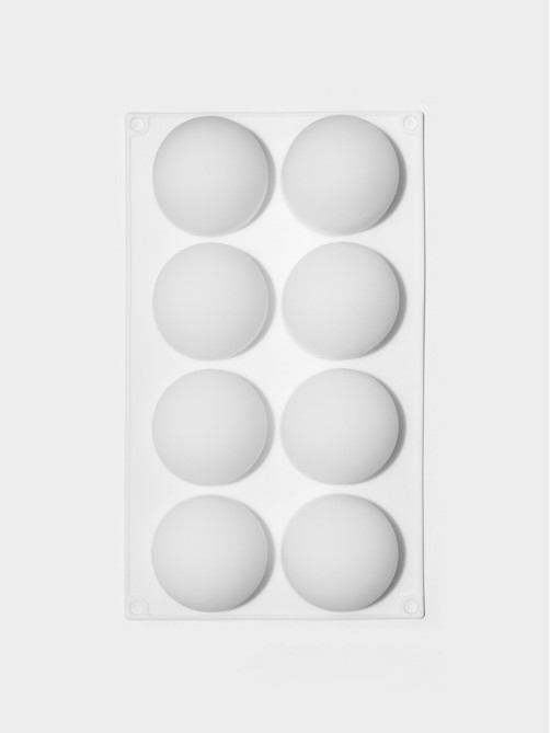 Форма для муссовых десертов и выпечки KONFINETTA «Шарики», 29.7×17.4×3.7 см, 8 ячеек, силикон, белая
