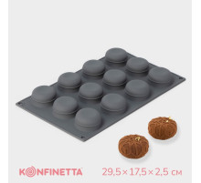 Форма для выпечки и муссовых десертов KONFINETTA «Паутина», силикон, 29.5×17.5×2.5 см, 12 ячеек (4.2×2.5 см), серая
