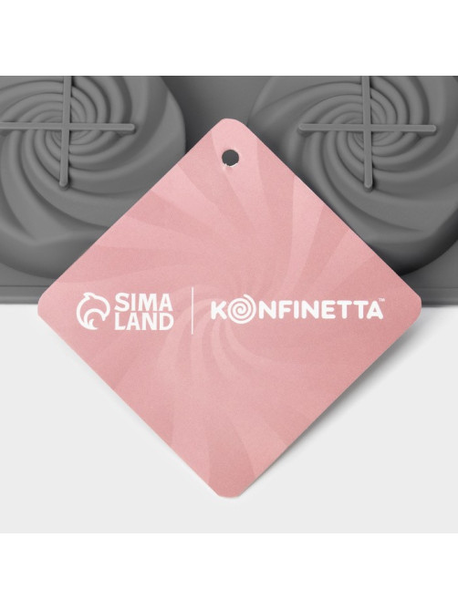 Форма для выпечки и муссовых десертов KONFINETTA «Шарм», силикон, 29.5×17.2 см, 12 ячеек (5×2.2 см), серая