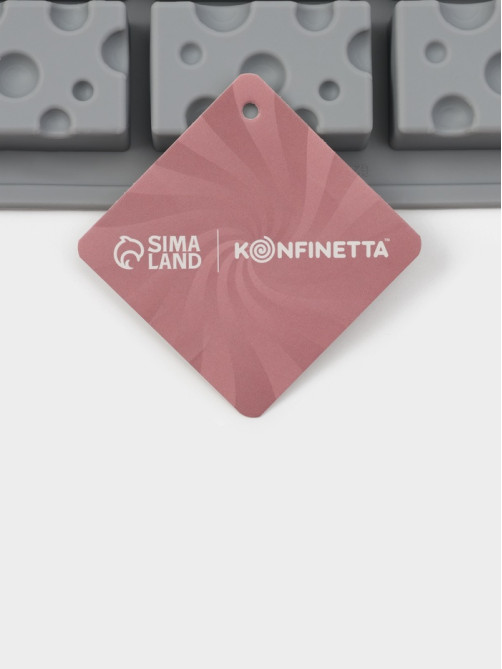 Форма для выпечки и муссовых десертов KONFINETTA «Сыр», силикон, 20 ячеек (5×3 см), 30×17.5×1.9 см, серая