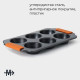 Форма для выпечки Magistro «French Bakery. Круг», 30.5×18×3 см, 6 ячеек, антипригарное покрытие, чёрная