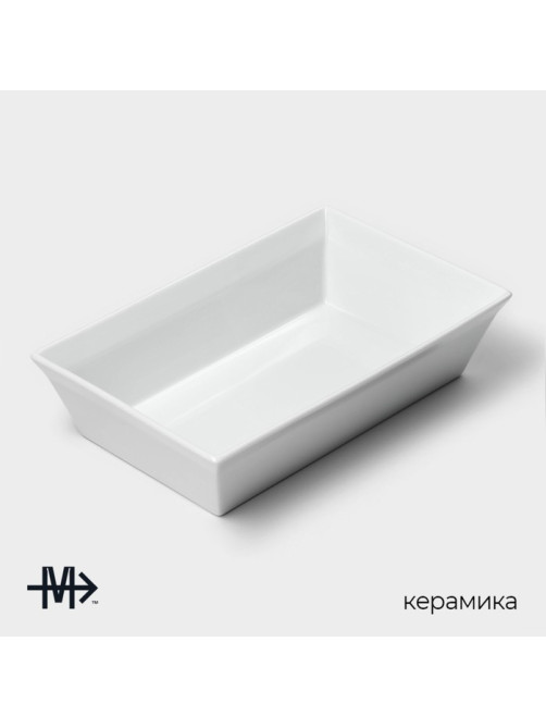 Форма для выпечки Magistro White gloss, 1.6 л, 27×17×6.3 см, жаропрочный фарфор, белая