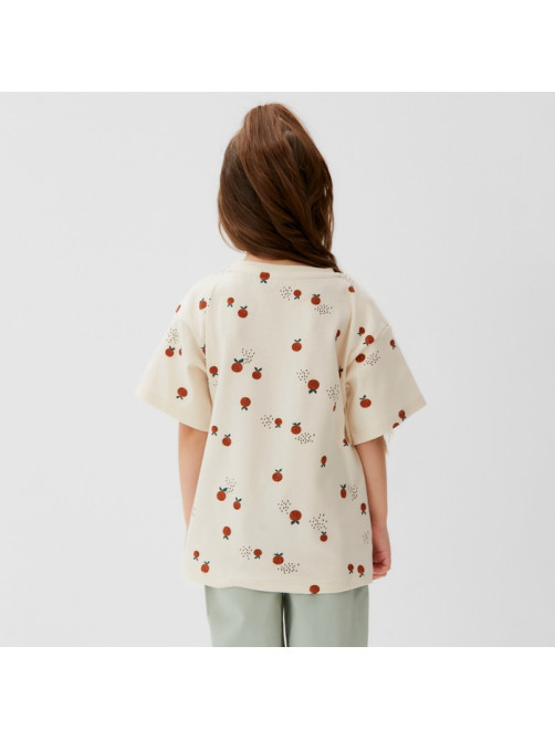 Футболка для девочки KAFTAN: Oranges, бежевая, размер 28 (86-92 см)