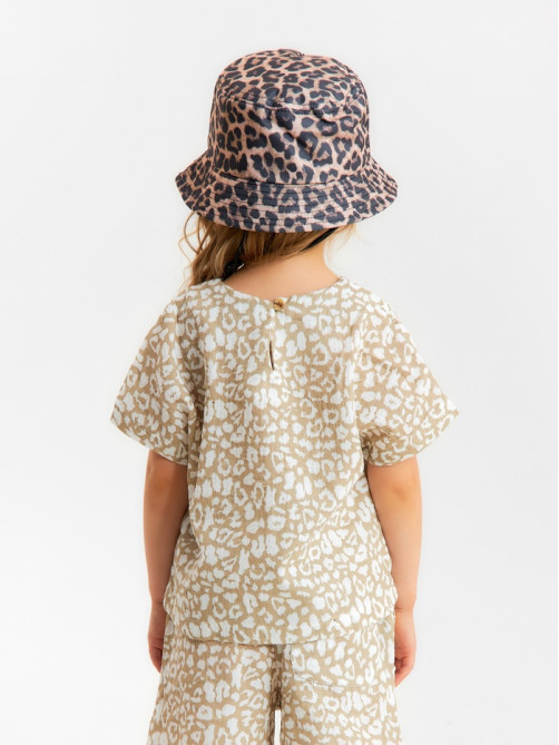 Футболка для девочки из муслина KAFTAN, бежевая, рост 110 см