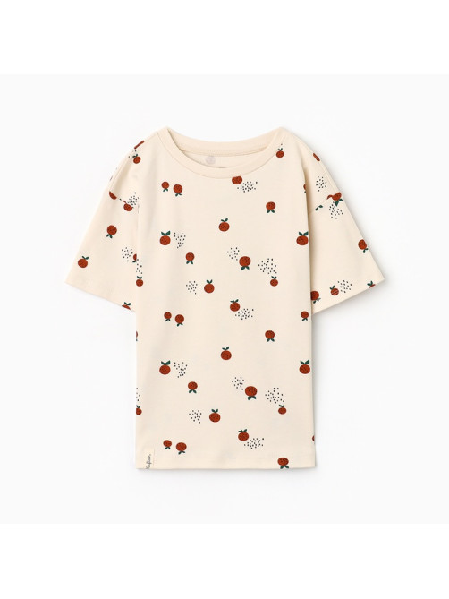 Футболка для девочки KAFTAN: Oranges, бежевая, размер 28 (86-92 см)