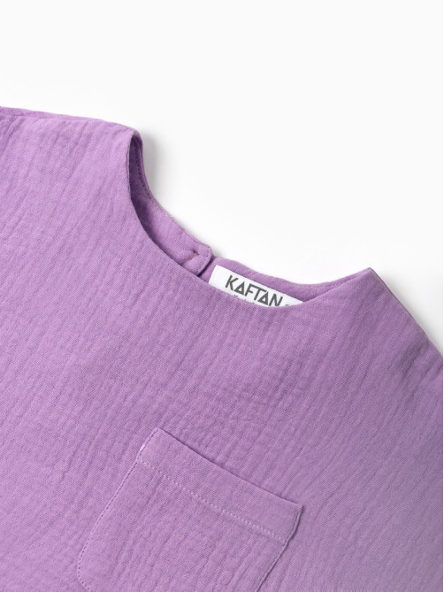 Футболка для девочки из муслина KAFTAN, лиловая, рост 110 см