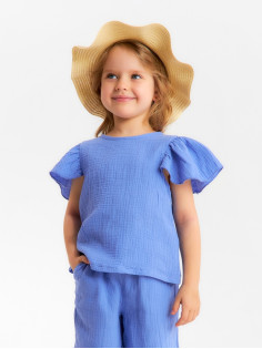 Футболка для девочки из муслина KAFTAN, фиолетовая, рост 128 см