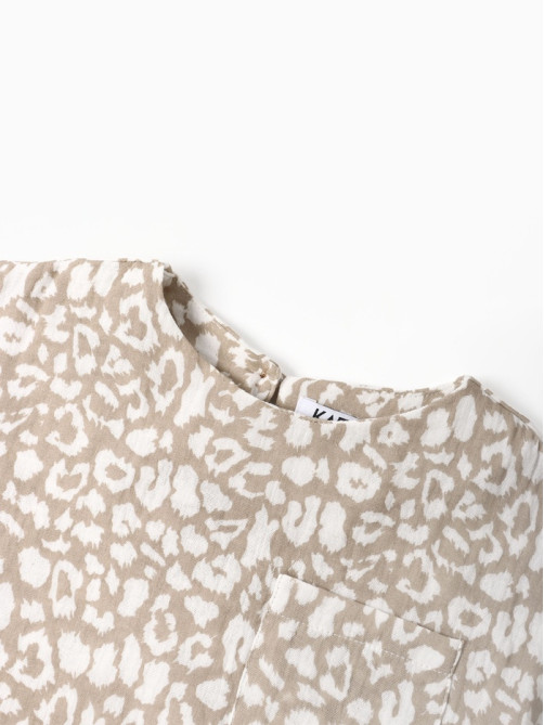 Футболка для девочки из муслина KAFTAN, бежевая, рост 110 см