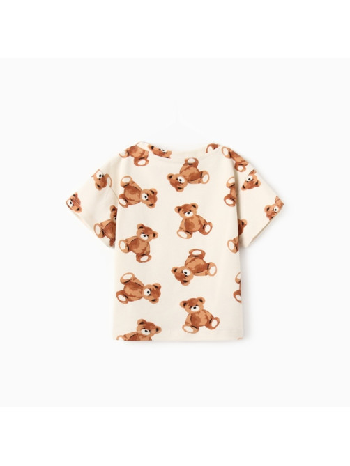 Футболка для девочки KAFTAN «Мишки», бежевая, размер 28 (86-92 см)