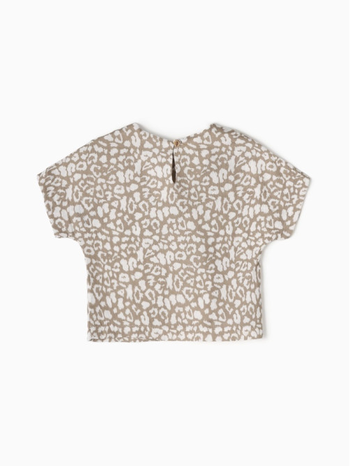 Футболка для девочки из муслина KAFTAN, бежевая, рост 122 см
