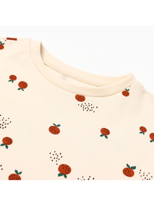 Футболка для девочки KAFTAN: Oranges, бежевая, размер 28 (86-92 см)