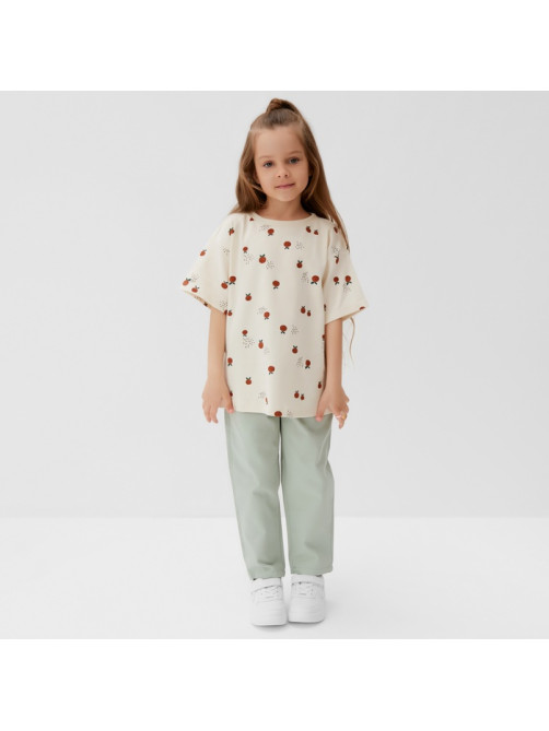 Футболка для девочки KAFTAN: Oranges, бежевая, размер 28 (86-92 см)