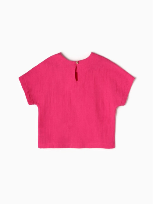 Футболка для девочки из муслина KAFTAN, розовый, рост 110 см