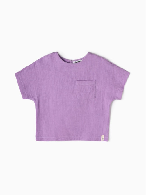Футболка для девочки из муслина KAFTAN, лиловая, рост 104 см