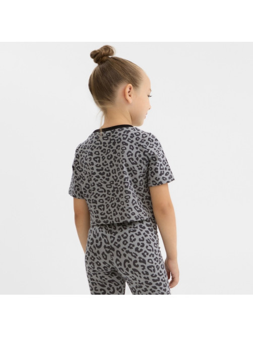 Футболка для девочки укороченная KAFTAN: Trendy grey, серая, размер 30 (98-104 см)