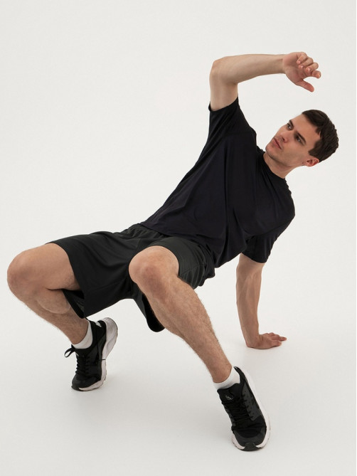 Футболка со вставками мужская Resport, бифлекс, размер XXL(54), чёрная