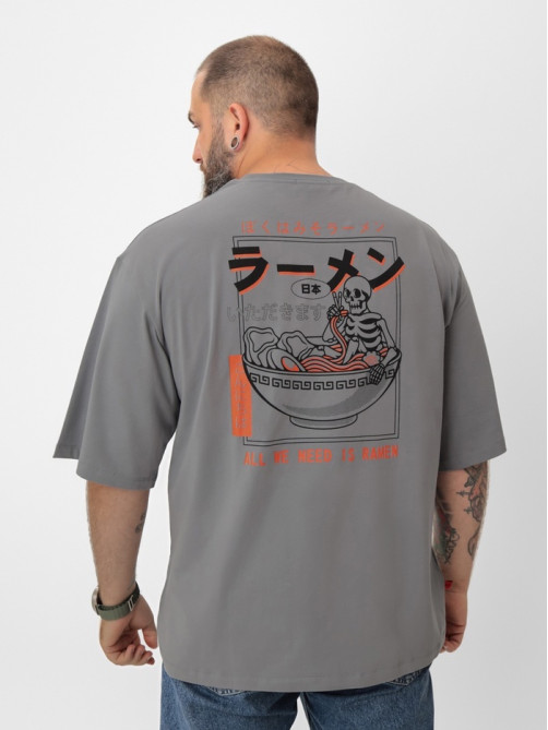 Футболка мужская MIST Ramen, размер 48, серая