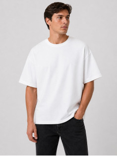 Футболка мужская оверсайз, MINAKU, размер 48, белая