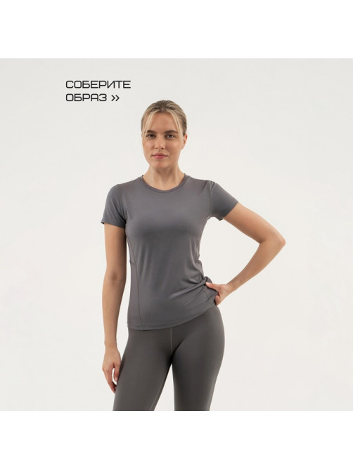 Футболка со вставками женская Resport, бифлекс, размер 46 (M), серая