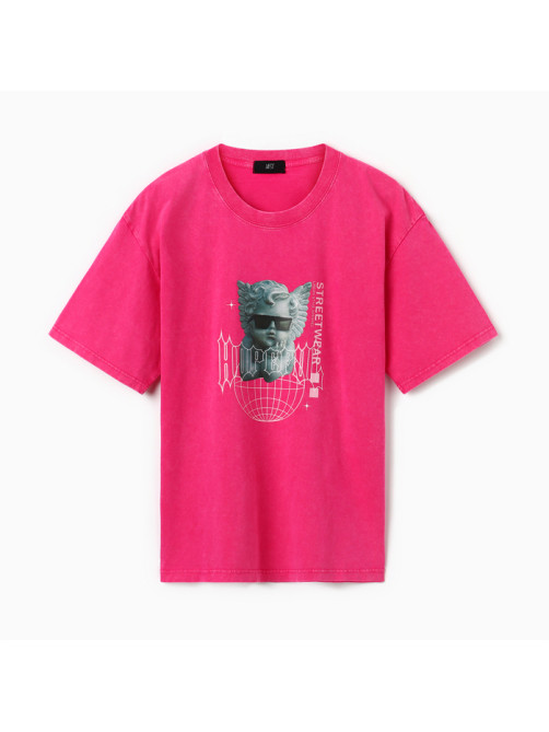 Футболка женская из вареного хлопка MIST Streetwear, розовая, размер 44 (M)