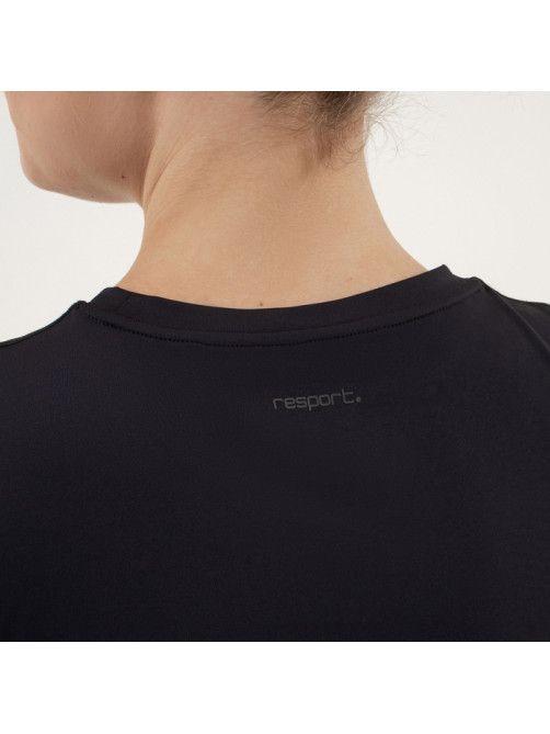 Футболка со вставками женская Resport, бифлекс, размер XL (50), чёрная