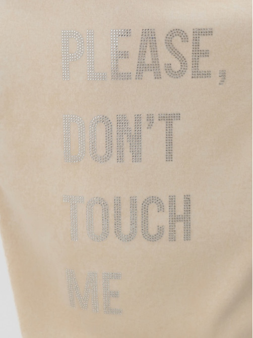 Футболка женская из вареного хлопка Mist Don't touch me, размер 46 (L), цвет молочный