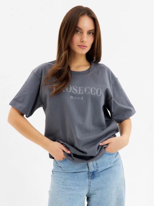 Футболка женская KAFTAN: Prosecco, серая, размер 44-46