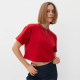 Футболка женская укороченная MINAKU OVERSIZE FIT, фуксия, размер 50