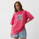 Футболка женская из вареного хлопка MIST Streetwear, розовая, размер 44 (M)