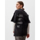 Футболка женская из вареного хлопка Mist Don't touch me, размер 46 (L), чёрная
