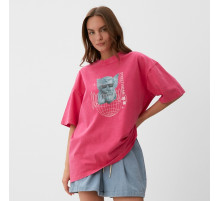 Футболка женская из вареного хлопка MIST Streetwear, розовая, размер 46 (L)