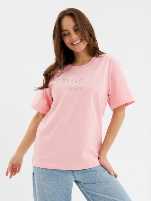 Футболка женская KAFTAN: Prosecco, розовая, размер 48-50
