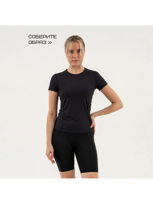 Футболка со вставками женская Resport, бифлекс, размер 42 (XS), чёрная