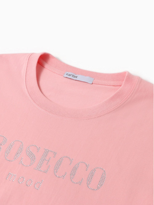 Футболка женская KAFTAN: Prosecco, розовая, размер 48-50