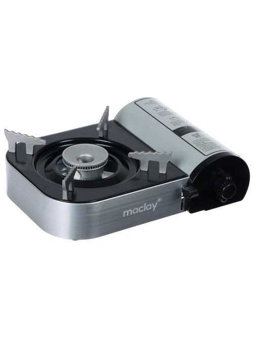 Плита газовая портативная maclay, для кемпинга, 20×25×9 см, серая