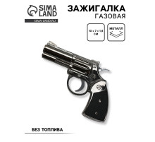 Зажигалка газовая для курения «Пистолет», металлическая, 10×7×1.8 см