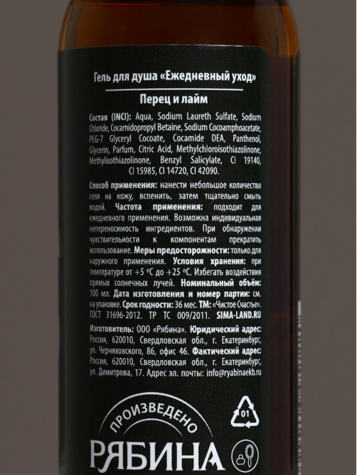 Гель для душа мужской «Удачного года!», 100 мл, аромат перца и лайма, Чистое счастье