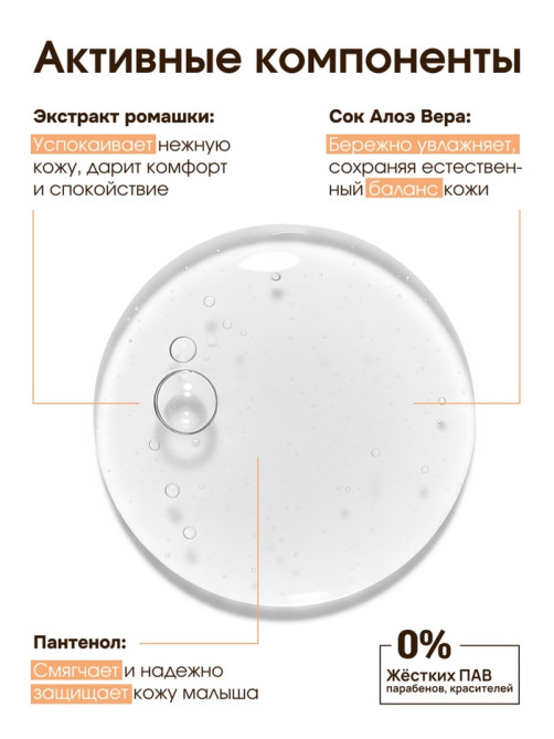 Детский гель для купания «Зверята», с соком алоэ и экстрактом ромашки, 250 мл, ULAB