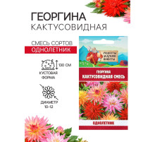 Семена цветов Георгина «Кактусовидная смесь», 0.1 г, «Рецепты дедушки Никиты»