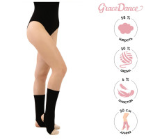 Гетры для гимнастики и танцев Grace Dance №1, длина 30 см, чёрные