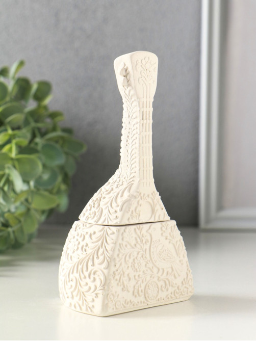 Шкатулка с крышкой, для украшений «Балалайка», 15×7×5 см, гипс
