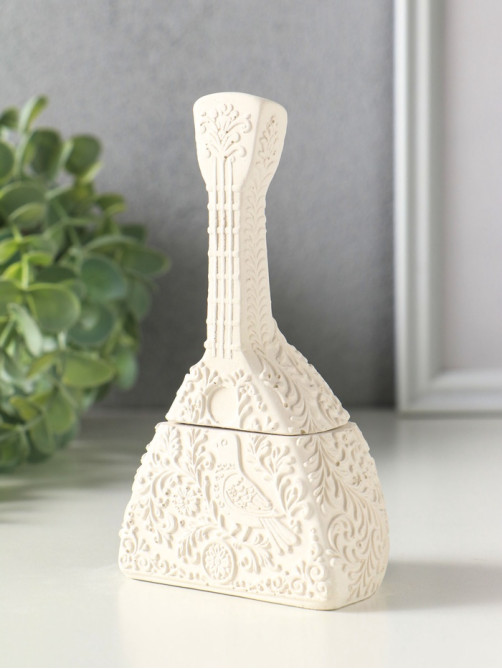 Шкатулка с крышкой, для украшений «Балалайка», 15×7×5 см, гипс