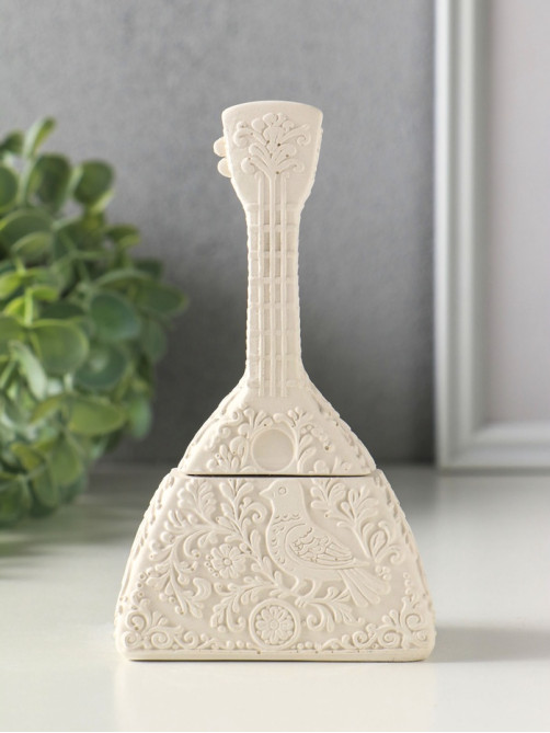 Шкатулка с крышкой, для украшений «Балалайка», 15×7×5 см, гипс