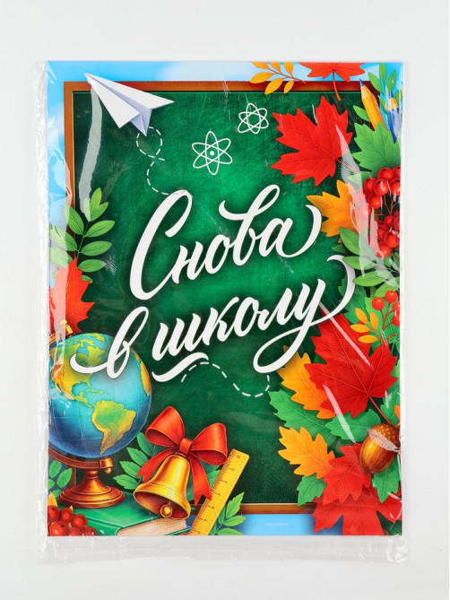 Плакат «Снова в школу» 30×40 см