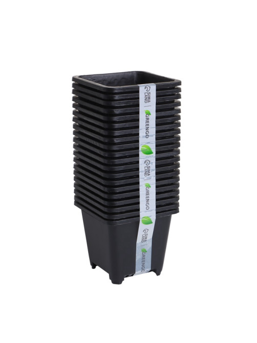 Горшок для рассады, 250 мл, 9×9×8 см, пластик, чёрный, Greengo