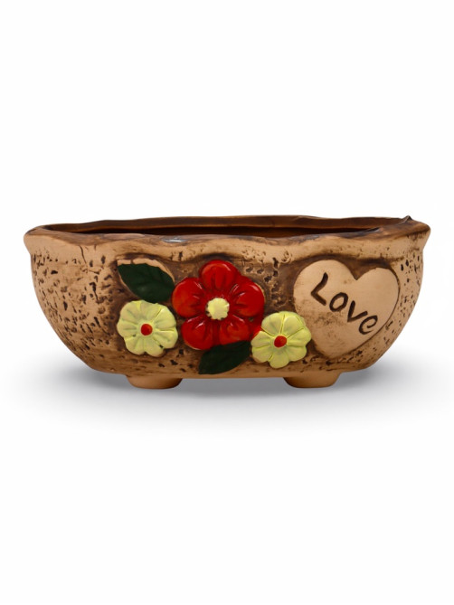 Декоративный горшок для цветов LOVE, 17×11.5×7 см, керамический, Greengo