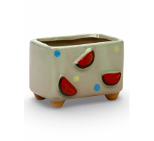 Декоративный горшок для цветов «Арбуз», 10.5×7.5×8 см, керамический, Greengo