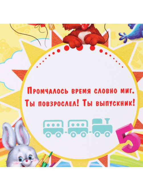 Диплом выпускника детского сада, 19×11×0.9 см, набор 5 шт.