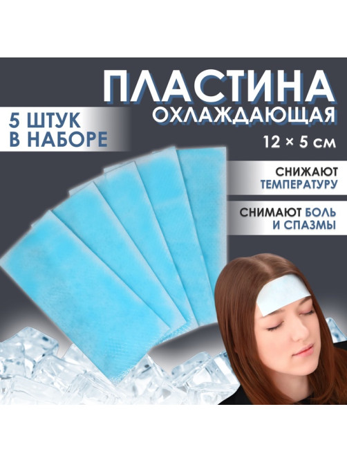Пластина охлаждающая, набор - 5 шт., 12×5 см, синяя