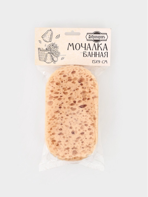Губка для тела «Банная»,15×9 см, бежевая